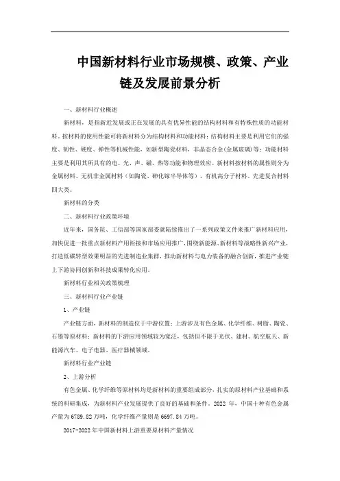 中国新材料行业市场规模、政策、产业链及发展前景分析