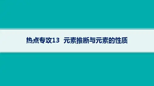 鲁科版高考化学一轮总复习课件 第5章 物质结构与性质 元素周期律 热点专攻13 元素推断与元素的性质