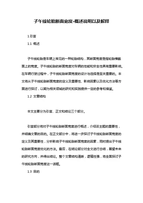 子午线轮胎断面宽度-概述说明以及解释
