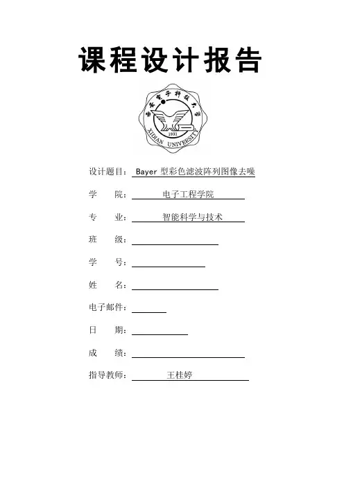 课程设计彩色滤波阵列图像去噪汇编资料.