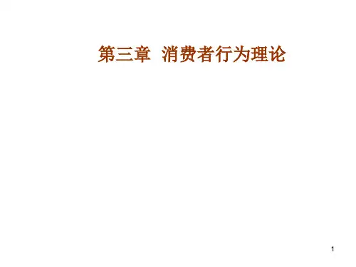 第三章消费者行为理论西方经济学PPT课件