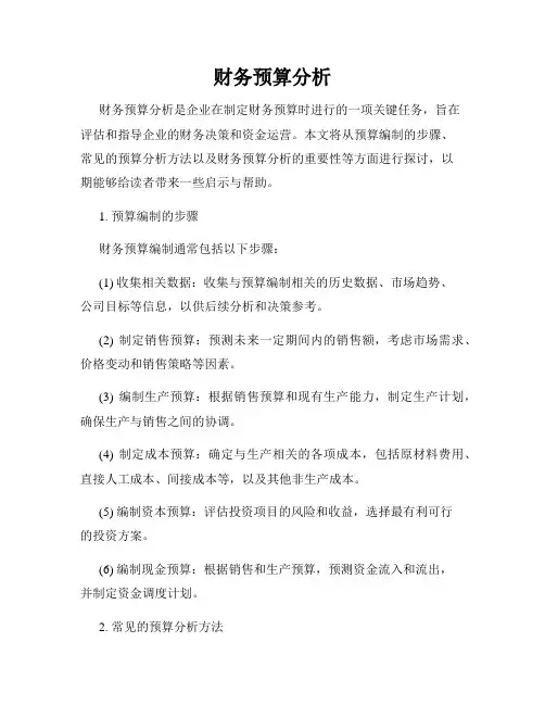 财务预算分析