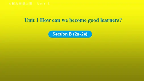 人教新目标英语九年级全一册Unit 1 Section B (2a-2e) 课件