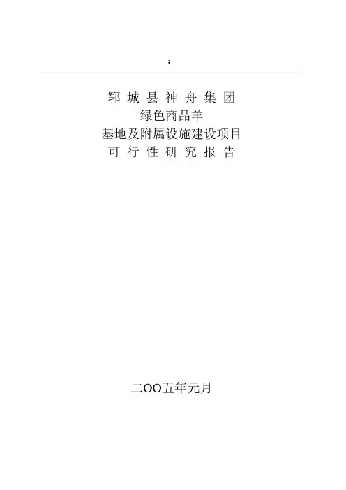 绿色商品羊及附属设施项目可研报告