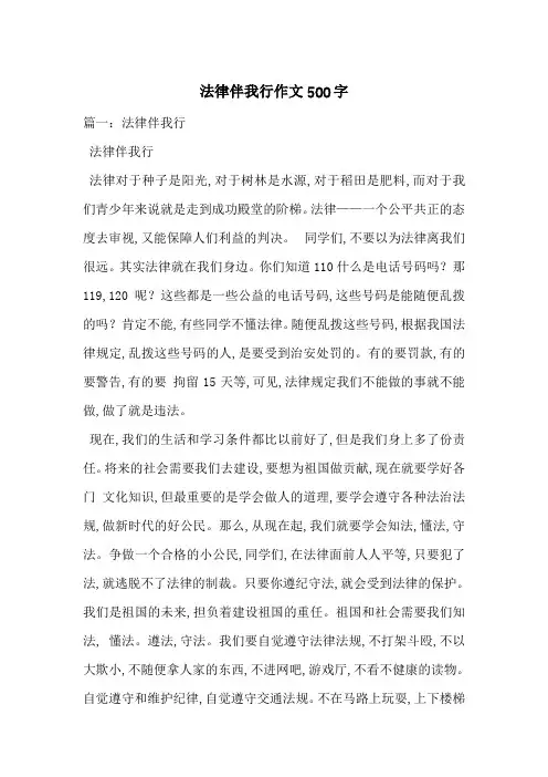 法律伴我行作文500字-最新范文