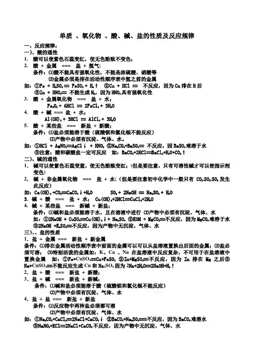 单质 氧化物 酸碱盐之间的关系