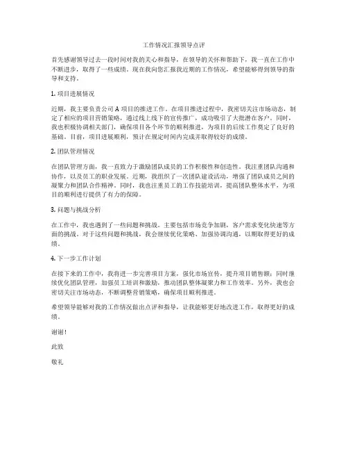 工作情况汇报领导点评