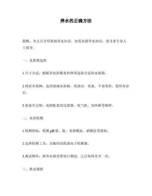 养水的正确方法