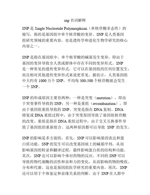 snp名词解释