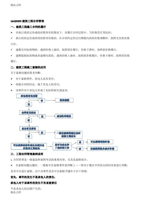 (整理)一级建造师考试之建筑工程合同管理.