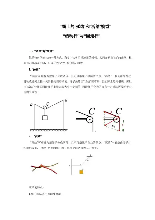 绳上的活结、死结问题与活动杆、固定杆问题-高考物理一轮复习热点专题突破