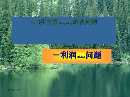七年级数学上册 4.3 用一元一次方程解决问题 利润问题课件