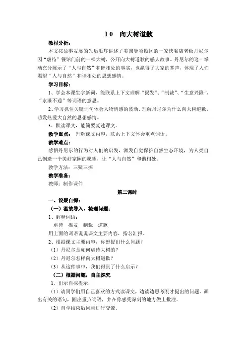 《向大树道歉》教案