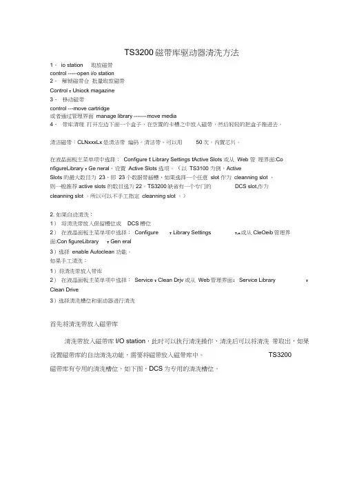 TS3200磁带机清洗及自动清洗设置
