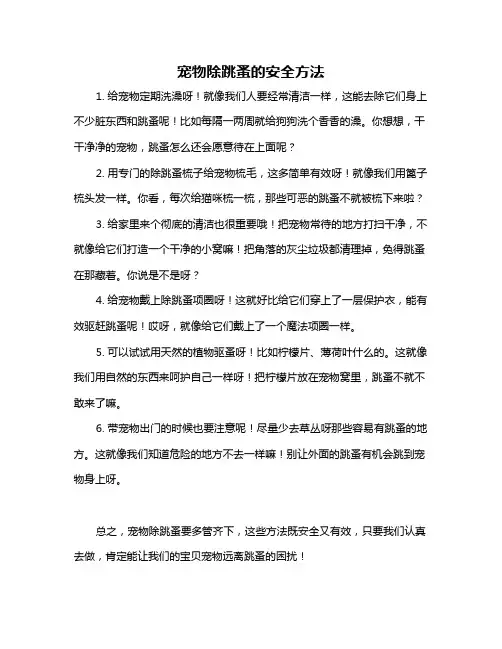 宠物除跳蚤的安全方法