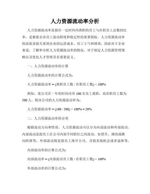 人力资源流动率分析