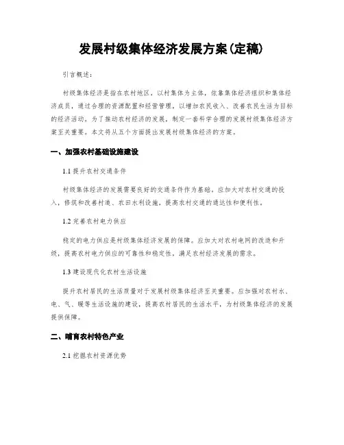 发展村级集体经济发展方案(定稿)
