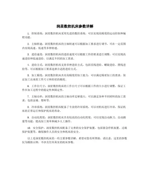 润星数控机床参数详解