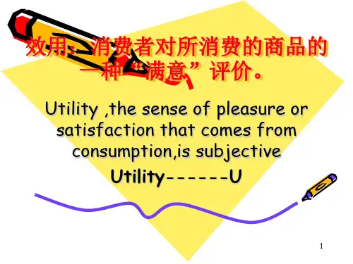 第三章. 效用论utility theory