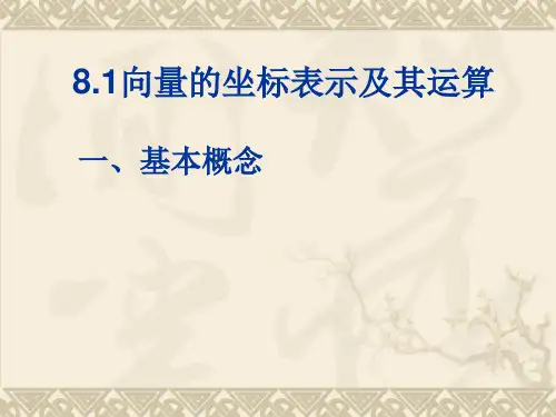 8.1向量的坐标表示及其运算