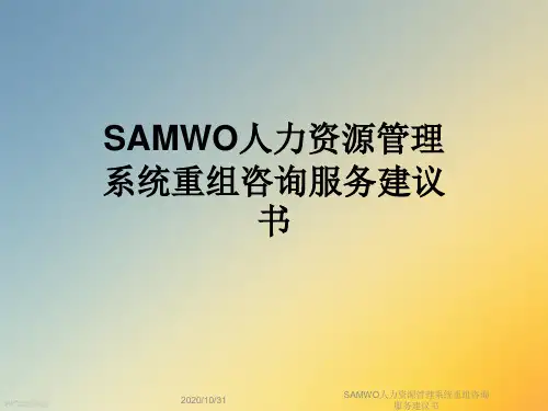 SAMWO人力资源管理系统重组咨询服务建议书