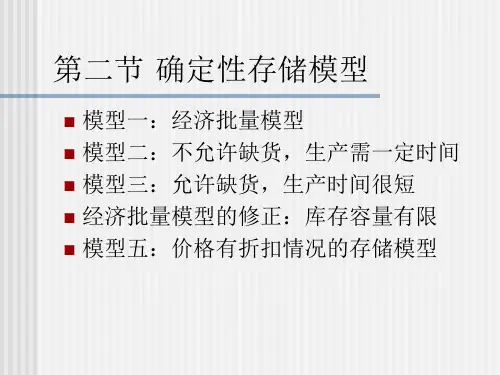 运筹学详解教程 7.2确定性存储模型