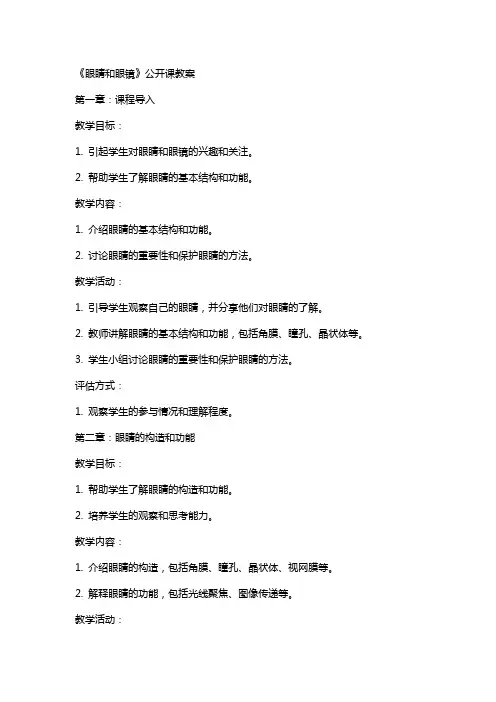 《眼睛和眼镜》公开课教案