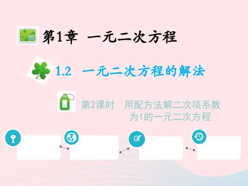 九年级数学上册1-2一元二次方程的解法第2课时用配方法解二次项系数为1的一元二次方程新版苏科版