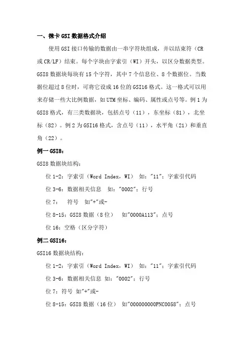 徕卡GSI数据格式介绍