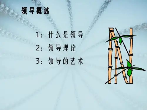 组织行为学第十二章领导理论与领导行为