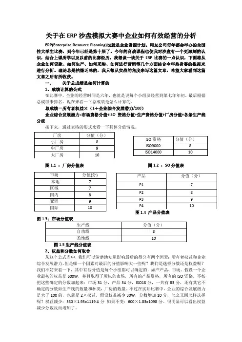 关于在ERP沙盘模拟大赛中企业如何经营的分析