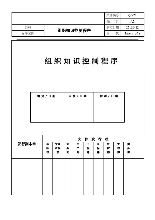 组织知识控制程序