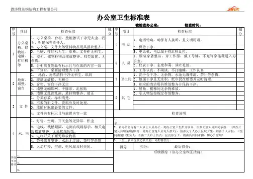 行政办公室卫生检查表