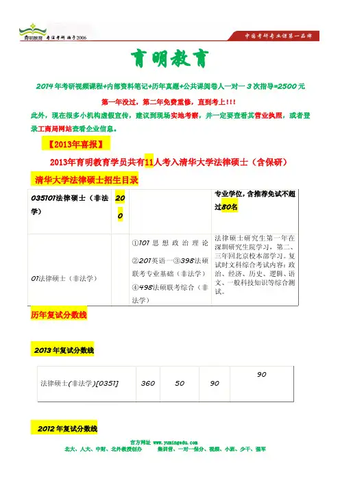 清华大学法硕保送条件,2014年清华大学保送怎么报名