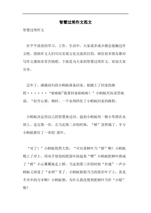 智慧过坝作文范文