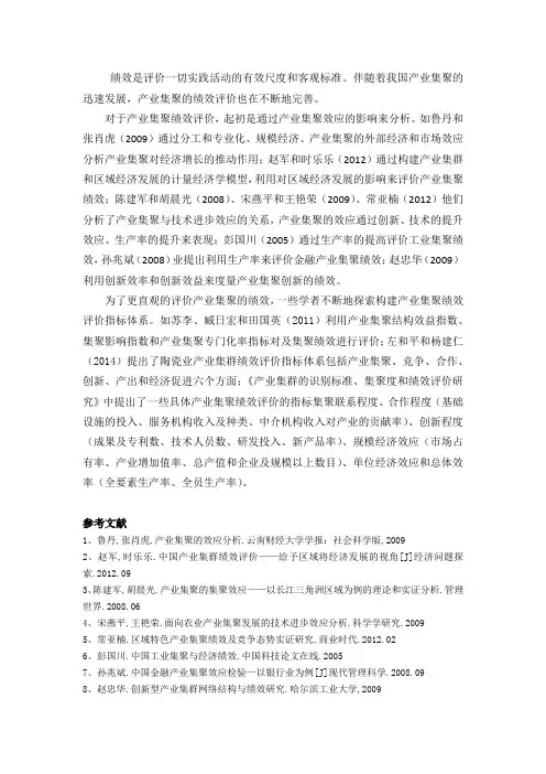 文献综述绩效评价