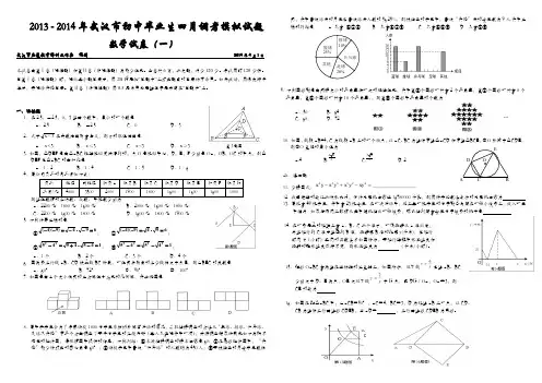 数学2014年武汉毕业班四月调考模拟试题01