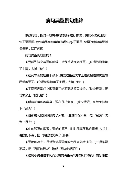 病句典型例句集锦