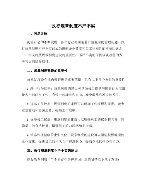 执行规章制度不严不实