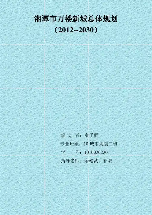 湘潭市万楼新城总体规划