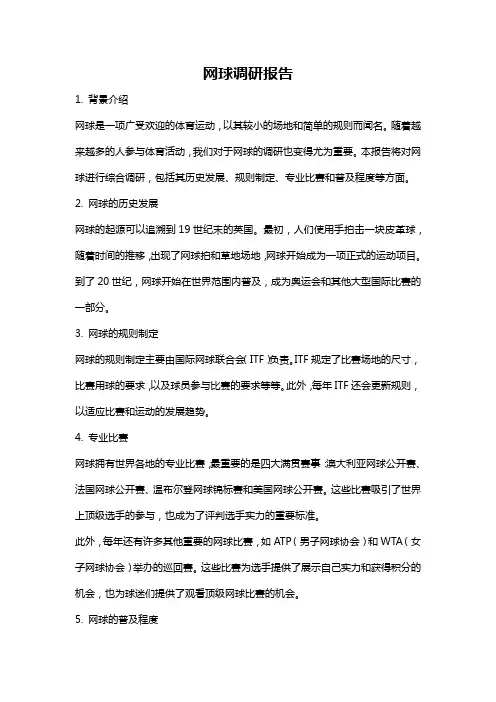 网球调研报告
