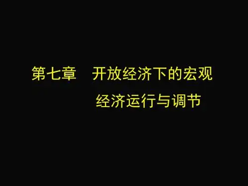 第七章开放经济下的宏观经济运行与调节