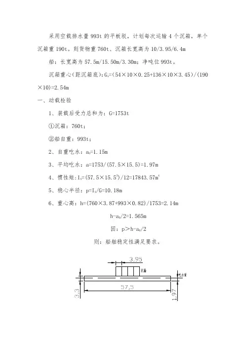 船舶运输稳定性计算