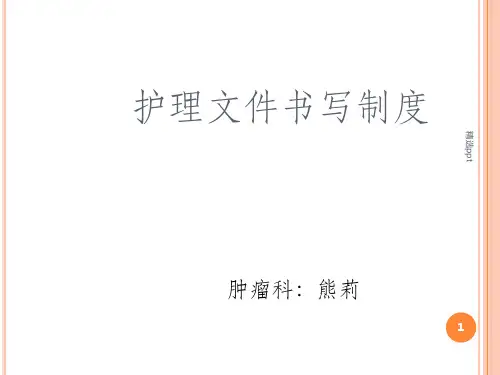 护理文件书写制度