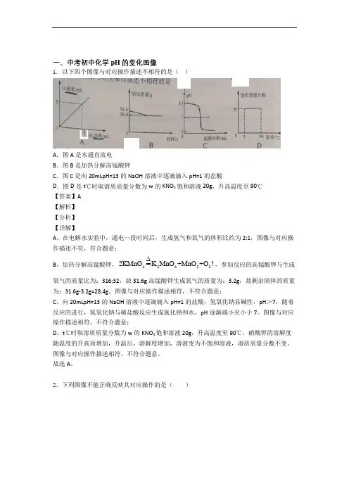 2020-2021备战中考化学pH的变化图像综合经典题附答案解析