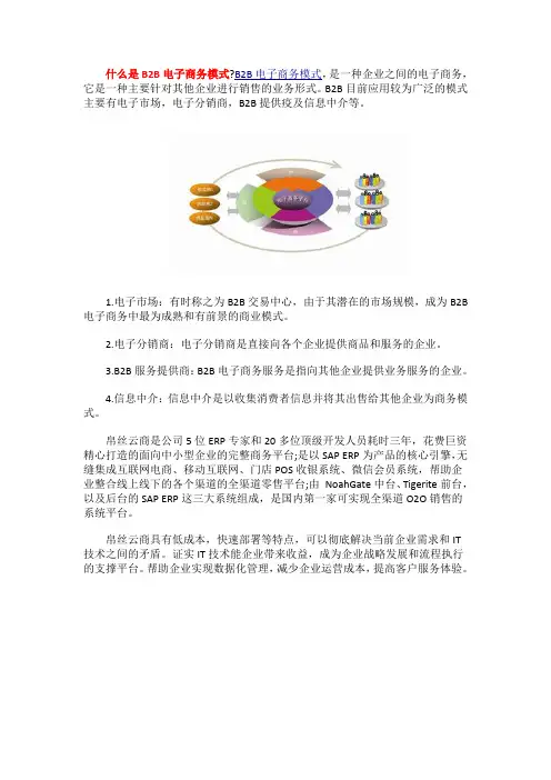 什么是B2B电子商务模式