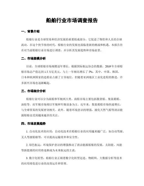 船舶行业市场调查报告