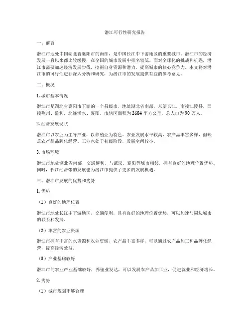 潜江可行性研究报告