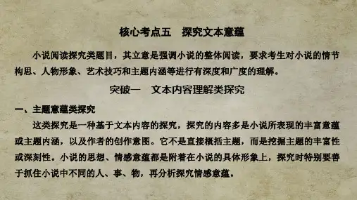 江苏高考语文总复习 现代文阅读专题一核心考点五 探究文本意蕴