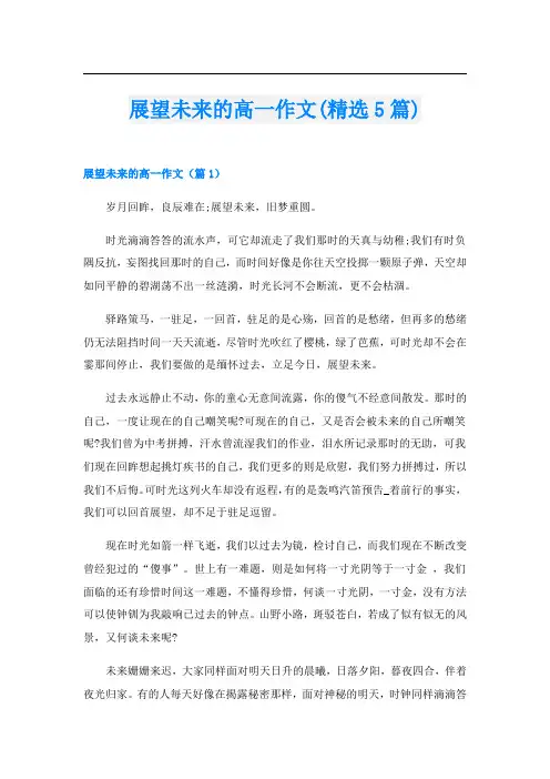 展望未来的高一作文(精选5篇)